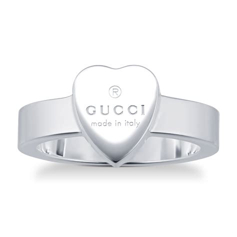 gucci silver heart ring|Gucci heart bracelet with trademark.